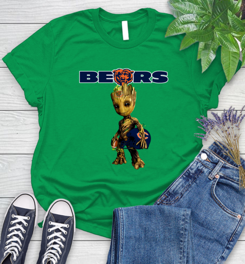 Chicago Bears NFL Football Groot Marvel Guardians Of The Galaxy Women's T-Shirt 6