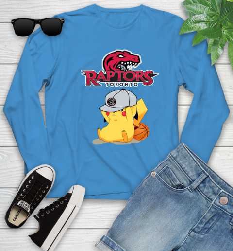 NBA Pikachu Basketball Sports Toronto Raptors Youth Long Sleeve 7
