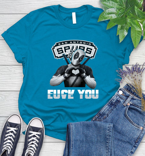 NBA San Antonio Spurs Deadpool Love You Fuck You Basketball Sports Women's T-Shirt 10