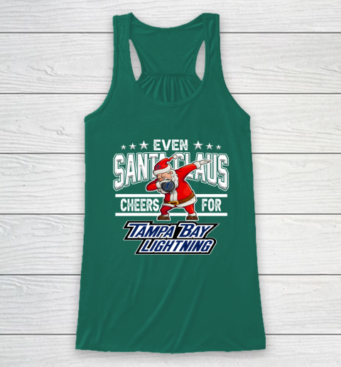 Tampa Bay Lightning Even Santa Claus Cheers For Christmas NHL Racerback Tank 5