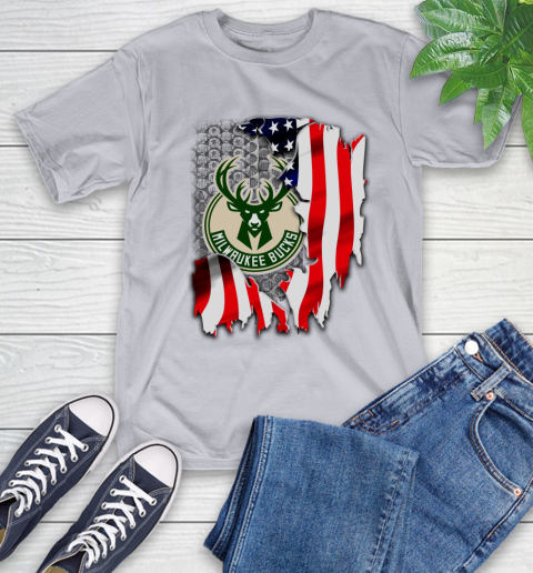 Milwaukee Bucks NBA Basketball American Flag T-Shirt 6