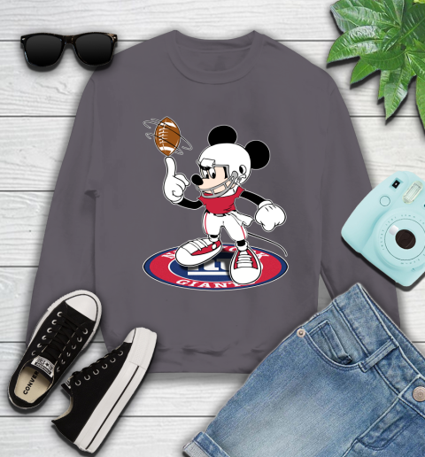NFL Football New York Giants Cheerful Mickey Disney Shirt Youth Sweatshirt 5