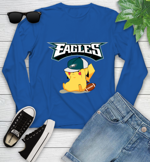 NFL Pikachu Football Sports Philadelphia Eagles Youth Long Sleeve 9