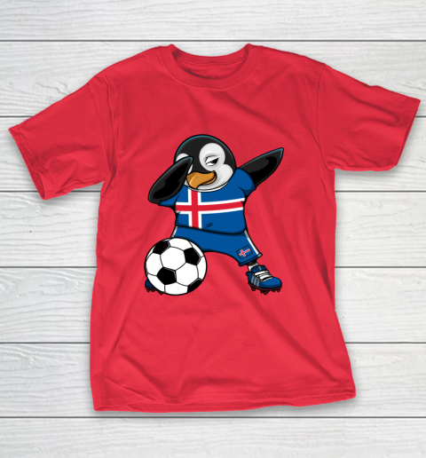 Dabbing Penguin Iceland Soccer Fans Jersey Football Lovers T-Shirt 7