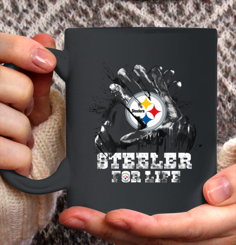 Halloween Football Handshake Pittsburgh Steeler For Life Ceramic Mug 11oz