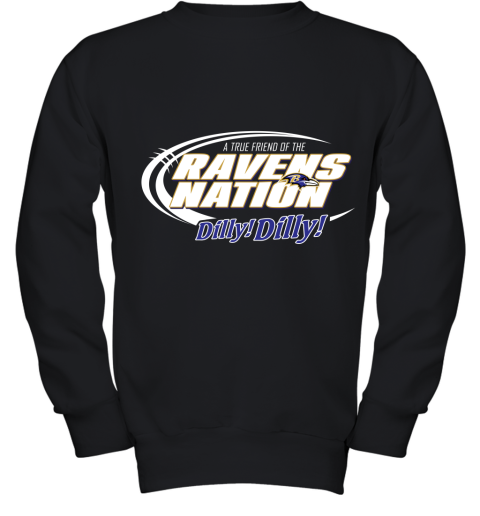 A True Friend Of The Ravens Nation Shirts Youth Sweatshirt
