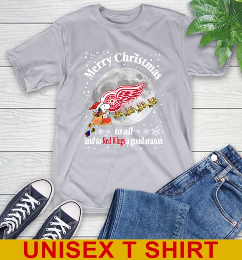 Detroit Red Wings Merry Christmas To All And To Red Wings A Good Season NHL Hockey Sports T-Shirt 5