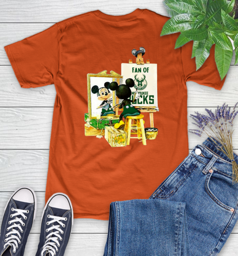 NBA Basketball Milwaukee Bucks Mickey Drawing Shirt 84