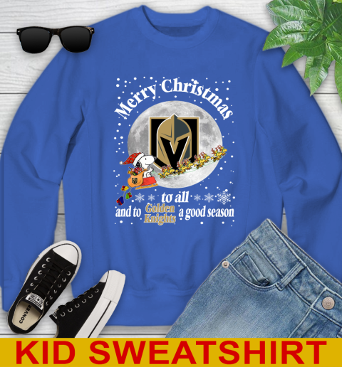 Vegas Golden Knights Merry Christmas To All And To Golden Knights A Good Season NHL Hockey Sports Youth Sweatshirt 6