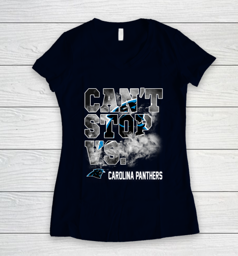 NFL Carolina Panthers Can't Stop Vs Women's V-Neck T-Shirt 2