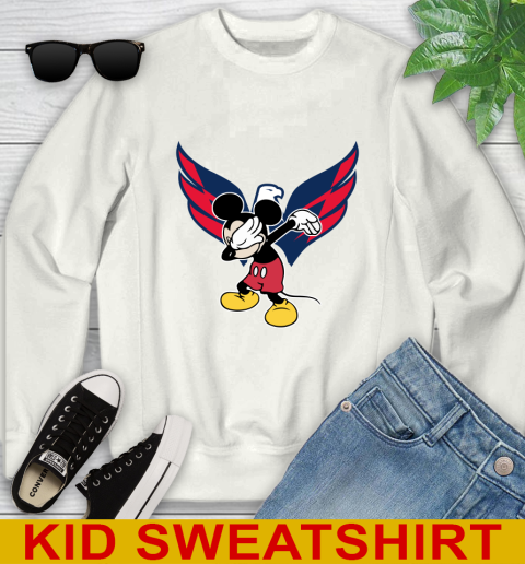 Washington Capitals NHL Hockey Dabbing Mickey Disney Sports Youth Sweatshirt
