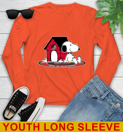 NBA Basketball Portland Trail Blazers Snoopy The Peanuts Movie Shirt Youth Long Sleeve 4