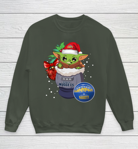 Denver Nuggets Christmas Baby Yoda Star Wars Funny Happy NBA Youth Sweatshirt 10