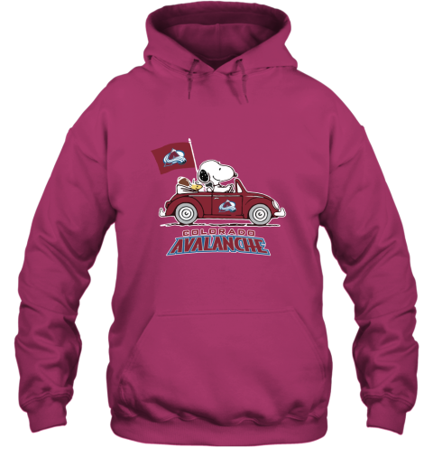 Snoopy And Woodstock Ride The Colorado Avalanche Car NHL Hoodie