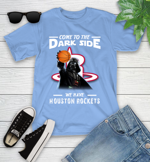 NBA Come To The Dark Side We Have Houston Rockets Star Wars Darth Vader Basketball Youth T-Shirt 15