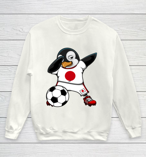 Dabbing Penguin Japan Soccer Fans Jersey Flag Football Lover Youth Sweatshirt