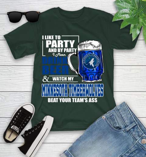 NBA Drink Beer and Watch My Minnesota Timberwolves Beat Your Team's Ass Basketball Youth T-Shirt 5