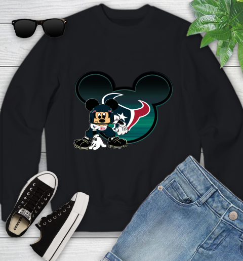 NFL Houston Texans Mickey Mouse Disney Football T Shirt Youth Sweatshirt 2