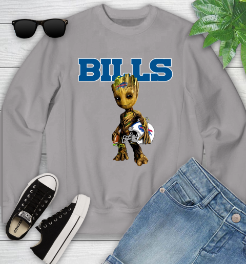Buffalo Bills NFL Football Groot Marvel Guardians Of The Galaxy Youth Sweatshirt 4