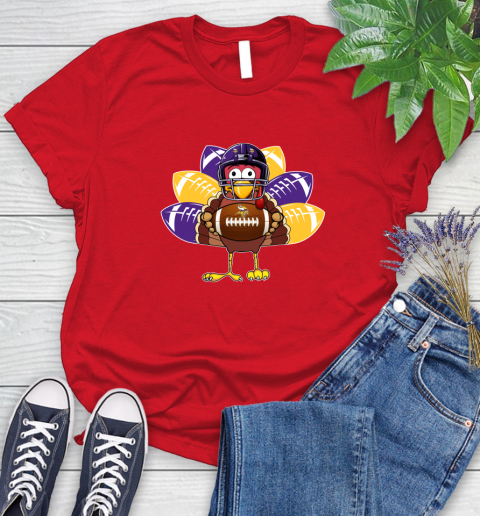 Minnesota Vikings Turkey Thanksgiving Day Women's T-Shirt 9