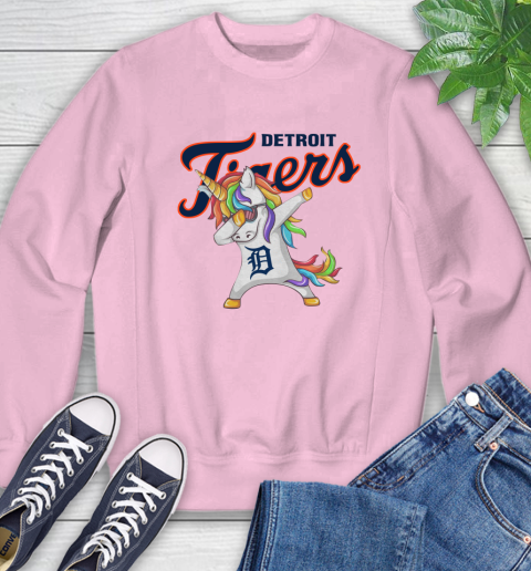 Detroit Tigers MLB Baseball Funny Unicorn Dabbing Sports Sweatshirt 9