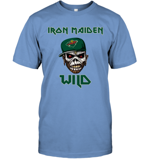 NHL Minnesota Wild Iron Maiden Rock Band Music Hockey Sports UP2xxOtFL1z classic t shirt 2 95 151514 front carolina blue