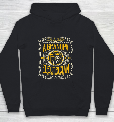 Grandpa Funny Gift Apparel  I'm A Dad Grandpa Retro Retired Electrician Youth Hoodie