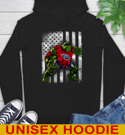 Tennessee Titans Hulk Marvel Avengers NFL Football American Flag Hoodie