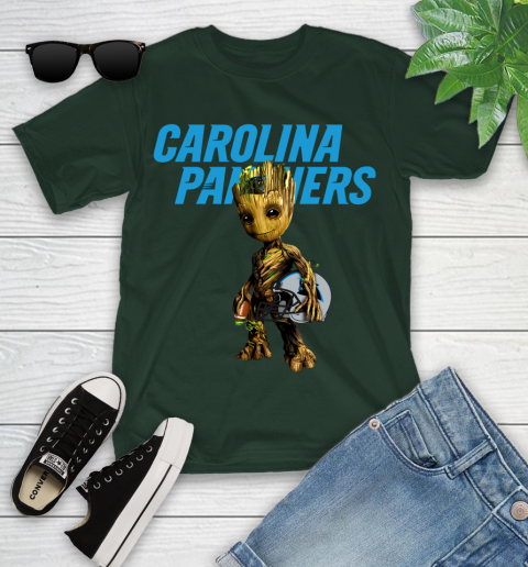 Carolina Panthers NFL Football Groot Marvel Guardians Of The Galaxy Youth T-Shirt 5