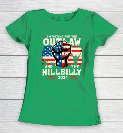 I'm Voting For the Outlaw And The Hillbilly 2024 US Flag Women's T-Shirt 4