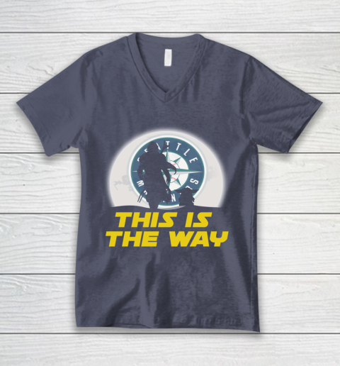 Seattle Mariners MLB Baseball Star Wars Yoda And Mandalorian This Is The Way V-Neck T-Shirt 7