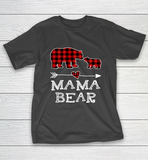 Mama Bear Christmas Pajama Red Plaid Buffalo T-Shirt