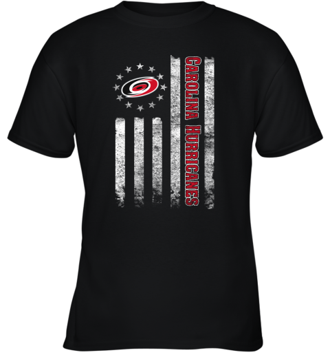 NHL American Flag Hockey Sports Carolina Hurricanes Youth T-Shirt