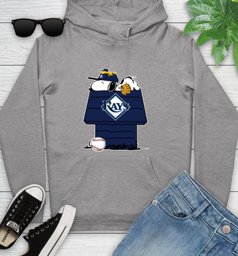MLB Tampa Bay Rays Snoopy Woodstock The Peanuts Movie Baseball T Shirt Youth Hoodie 6
