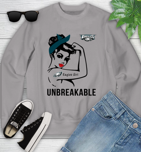 NFL Philadelphia Eagles Girl Unbreakable Football Sports Youth Sweatshirt 2