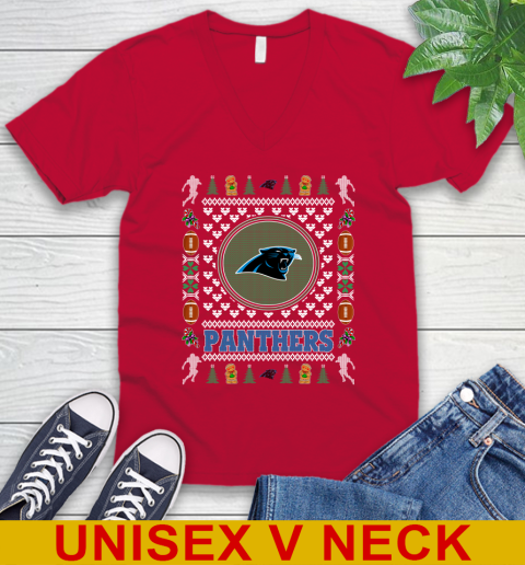 Carolina Panthers Merry Christmas NFL Football Loyal Fan V-Neck T-Shirt 6