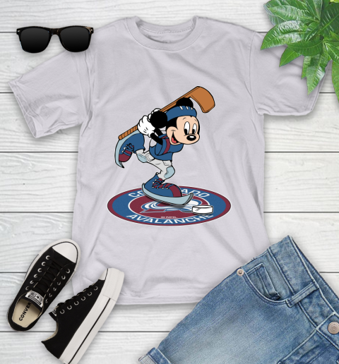 NHL Hockey Colorado Avalanche Cheerful Mickey Disney Shirt Youth T-Shirt 4