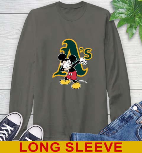 Oakland Athletics MLB Baseball Dabbing Mickey Disney Sports Long Sleeve T-Shirt 8