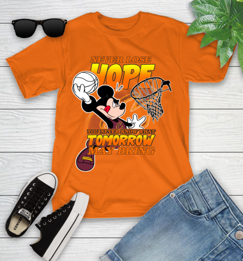 Cleveland Cavaliers NBA Basketball Mickey Disney Never Lose Hope Youth T-Shirt 9