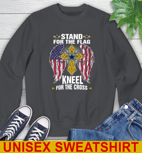 NFL Football Dallas Cowboys Stand For Flag Kneel For The Cross Shirt Sweatshirt 7