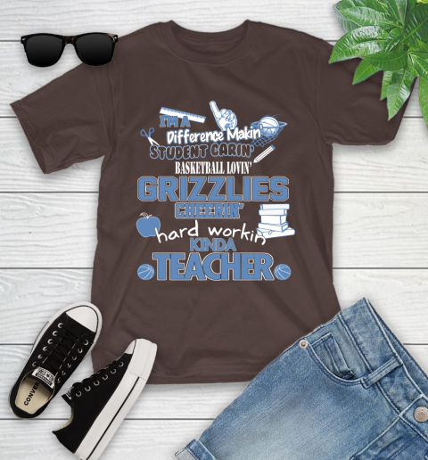 Memphis Grizzlies NBA I'm A Difference Making Student Caring Basketball Loving Kinda Teacher Youth T-Shirt 7