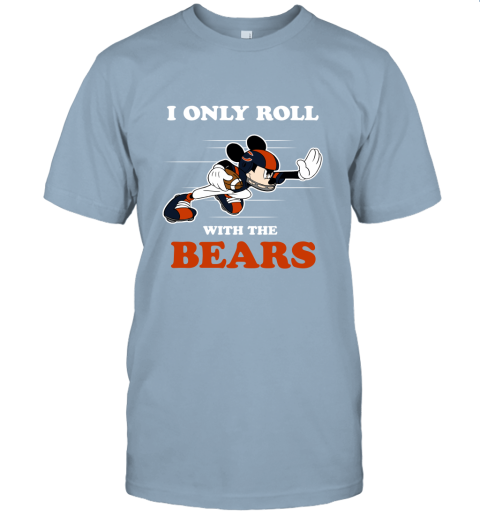 NFL Mickey Mouse I Only Roll With Chicago Bears Unisex Jersey Tee 