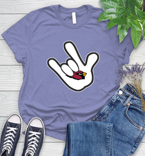 Arizona Cardinals NFL Football Mickey Rock Hand Disney Women's T-Shirt 11