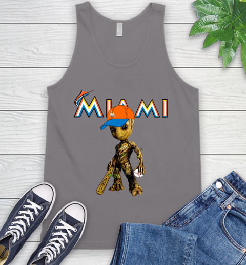 MLB Miami Marlins Groot Guardians Of The Galaxy Baseball Tank Top 7