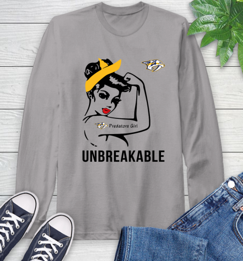 NHL Nashville Predators Girl Unbreakable Hockey Sports Long Sleeve T-Shirt 4
