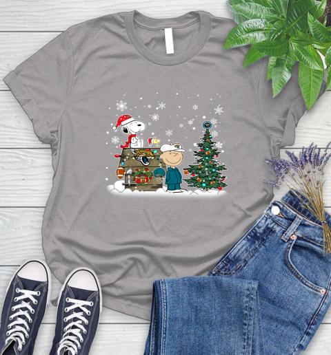 NFL Jacksonville Jaguars Snoopy Charlie Brown Christmas Football Super Bowl Sports Women's T-Shirt 5