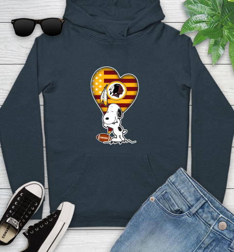 Washington Redskins NFL Football The Peanuts Movie Adorable Snoopy Youth Hoodie 8