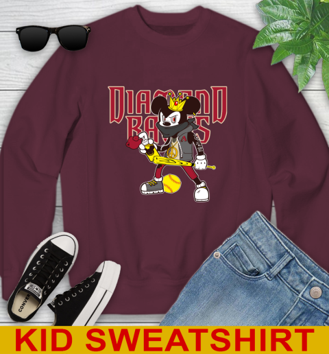 Arizona Diamondbacks MLB Baseball Mickey Peace Sign Sports Youth Sweatshirt 5