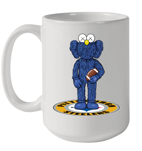 NFL Football Pittsburgh Steelers Kaws Bff Blue Figure Shirt Ceramic Mug 15oz