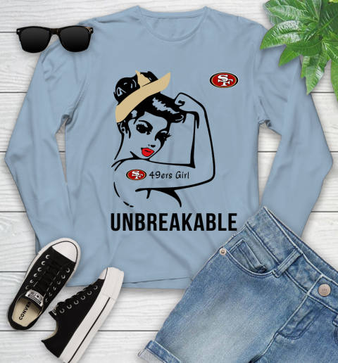 NFL San Francisco 49ers Girl Unbreakable Football Sports Youth Long Sleeve 6